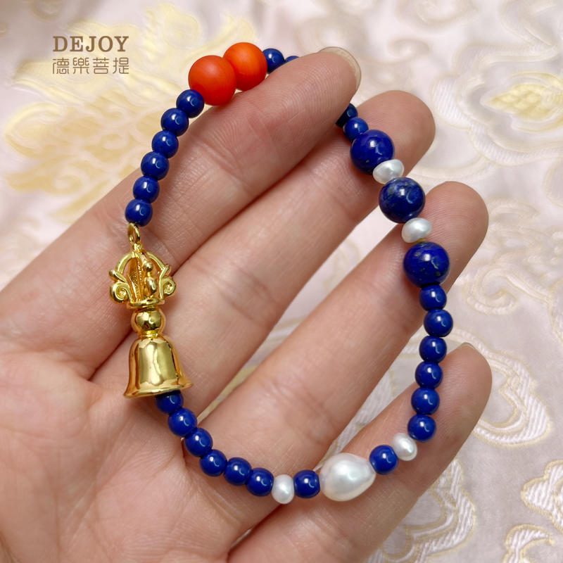Kyanite Vajra Bell Amulet Bracelet | Buddhist Protection Jewelry