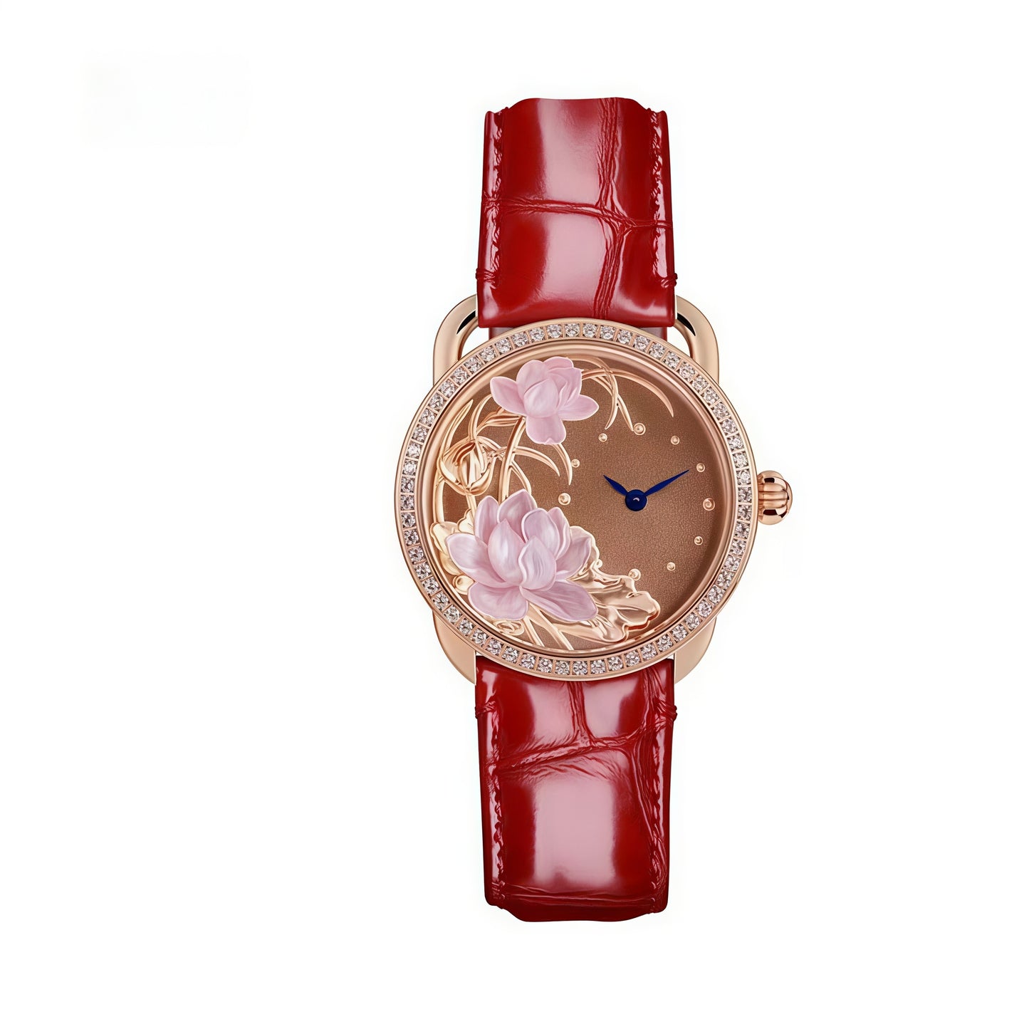 【DEJOY BODHI】Double Lotus Mother of Pearl Relief Watch | Buddhist Luxury Timepiece