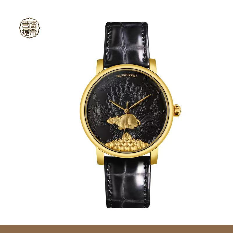 【DEJOY BODHI】45mm Jambhala Wealth Rat Relief Watch | Buddhist Luxury Timepiece