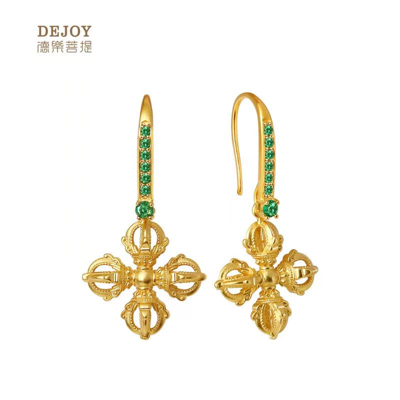 Vajra Pestle Amulet Earrings | Premium Buddhist Sacred Jewelry