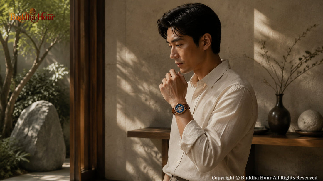 A BuddhaHour watch representing meaningful luxury, craftsmanship and a deeper connection between personal values and everyday life.