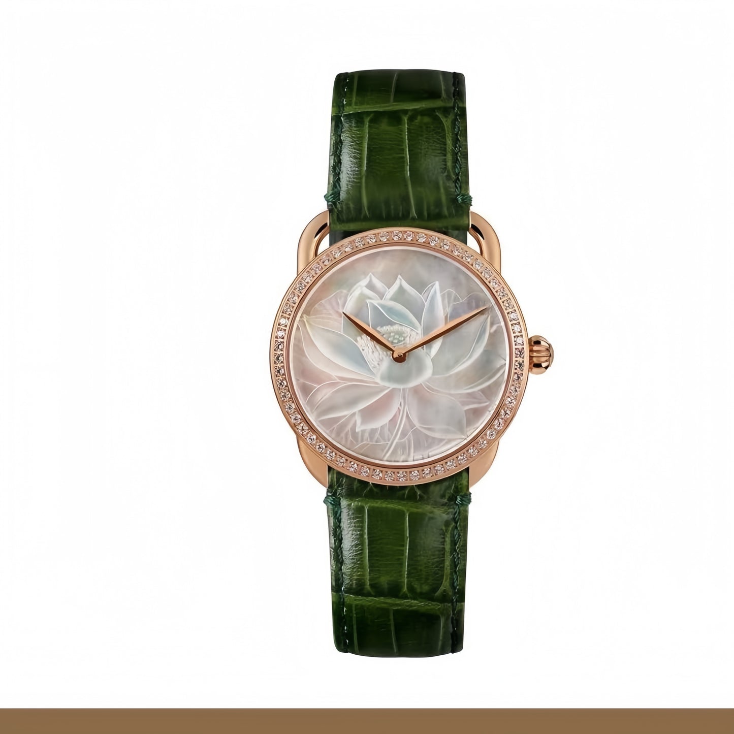【DEJOY BODHI】38mm Lotus Mother of Pearl Relief Watch | Buddhist Luxury Timepiece