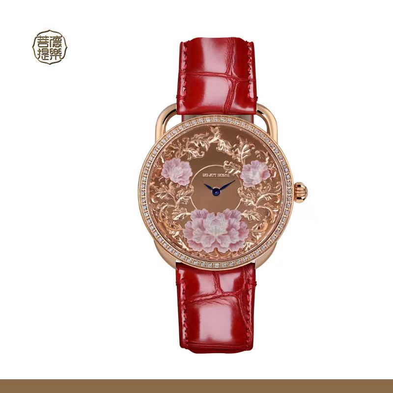 【DEJOY BODHI】43mm Blooming for Prosperity Mother of Pearl Relief Watch | Buddhist Luxury Timepiece