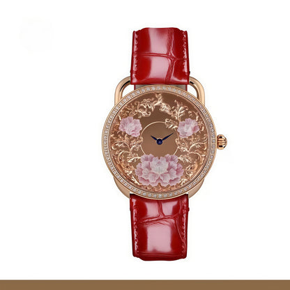 【DEJOY BODHI】43mm Blooming for Prosperity Mother of Pearl Relief Watch | Buddhist Luxury Timepiece
