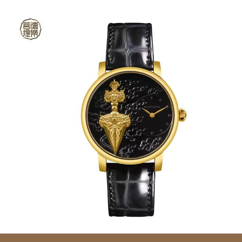 【DEJOY BODHI】45mm Phurba Vajra Relief Watch | Tantric Buddhist Luxury Timepiece