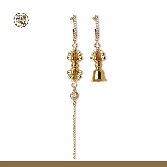 Vajra Bell & Pestle Amulet Earrings | Buddhist Sacred Jewelry