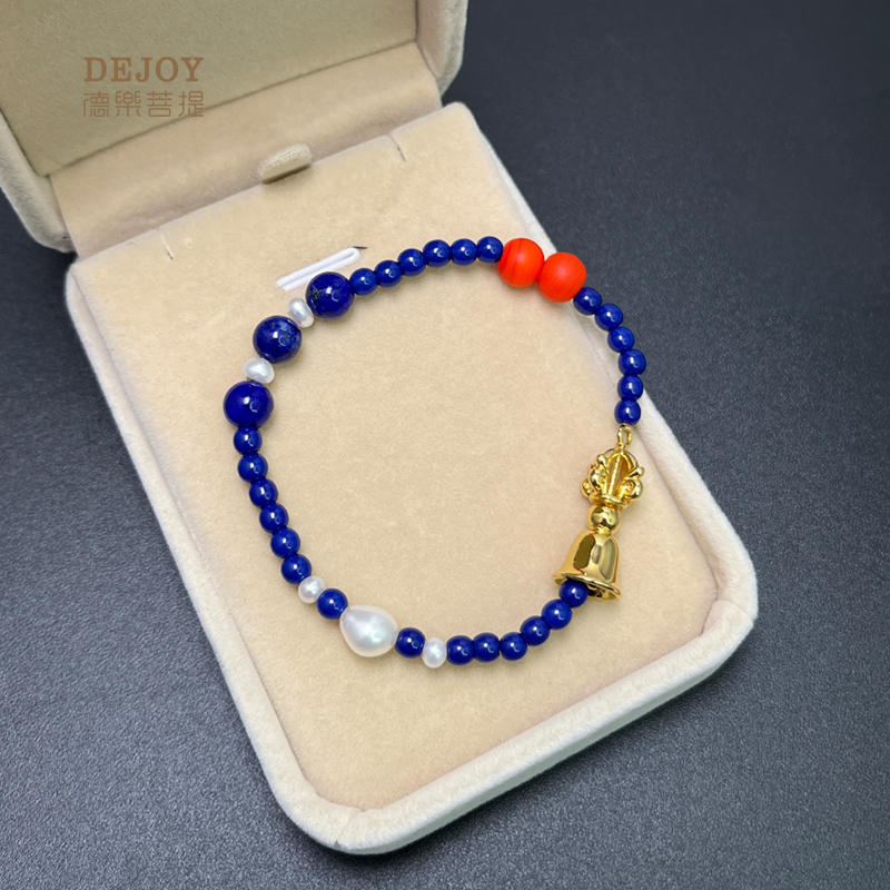 Kyanite Vajra Bell Amulet Bracelet | Buddhist Protection Jewelry