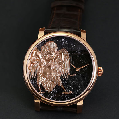 Buddha Hour 45mm Great Peng Golden Wing Relief Watch | Tantric Buddhist luxury timepiece, Garuda engraving, sapphire crystal