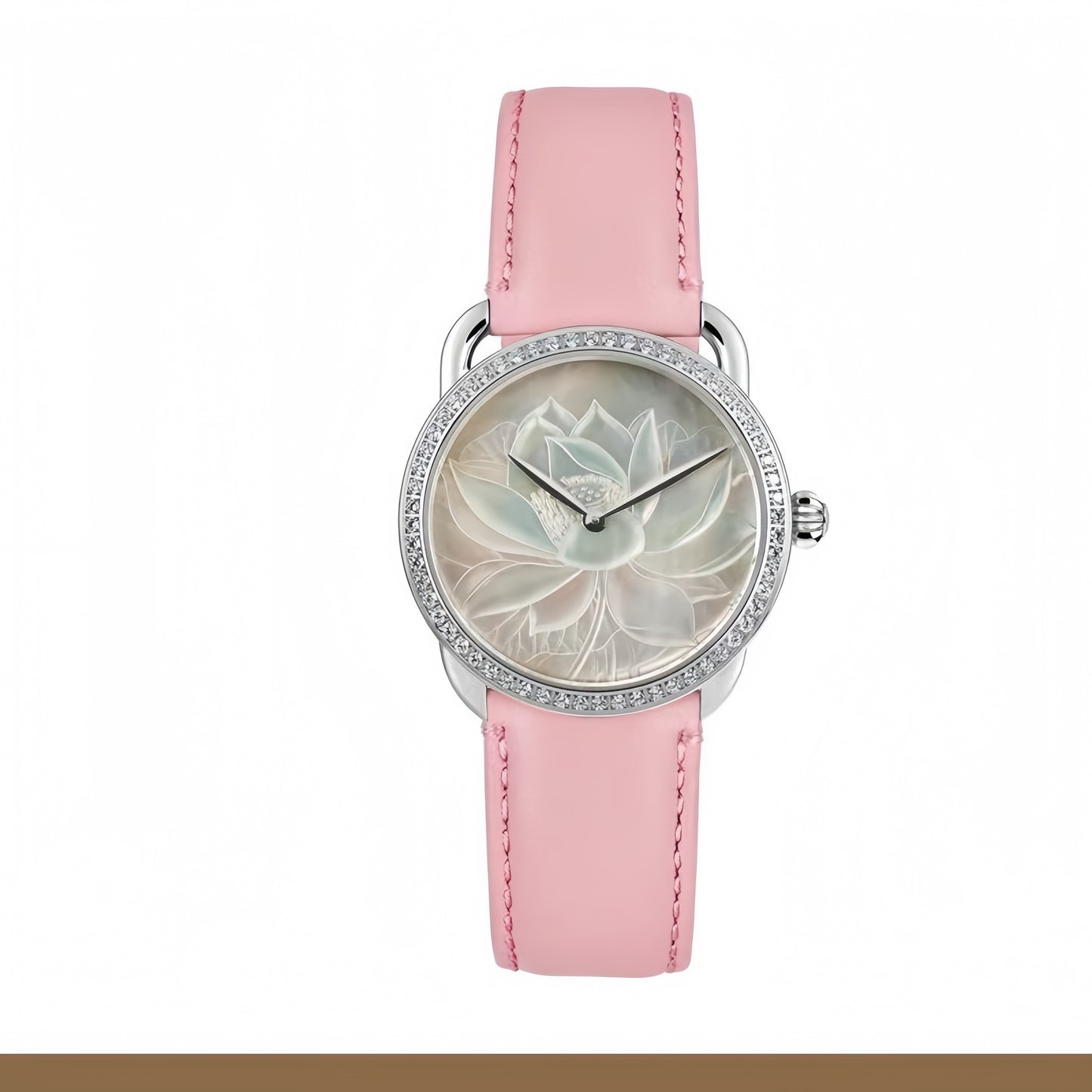 【DEJOY BODHI】38mm Lotus Mother of Pearl Relief Watch | Buddhist Luxury Timepiece
