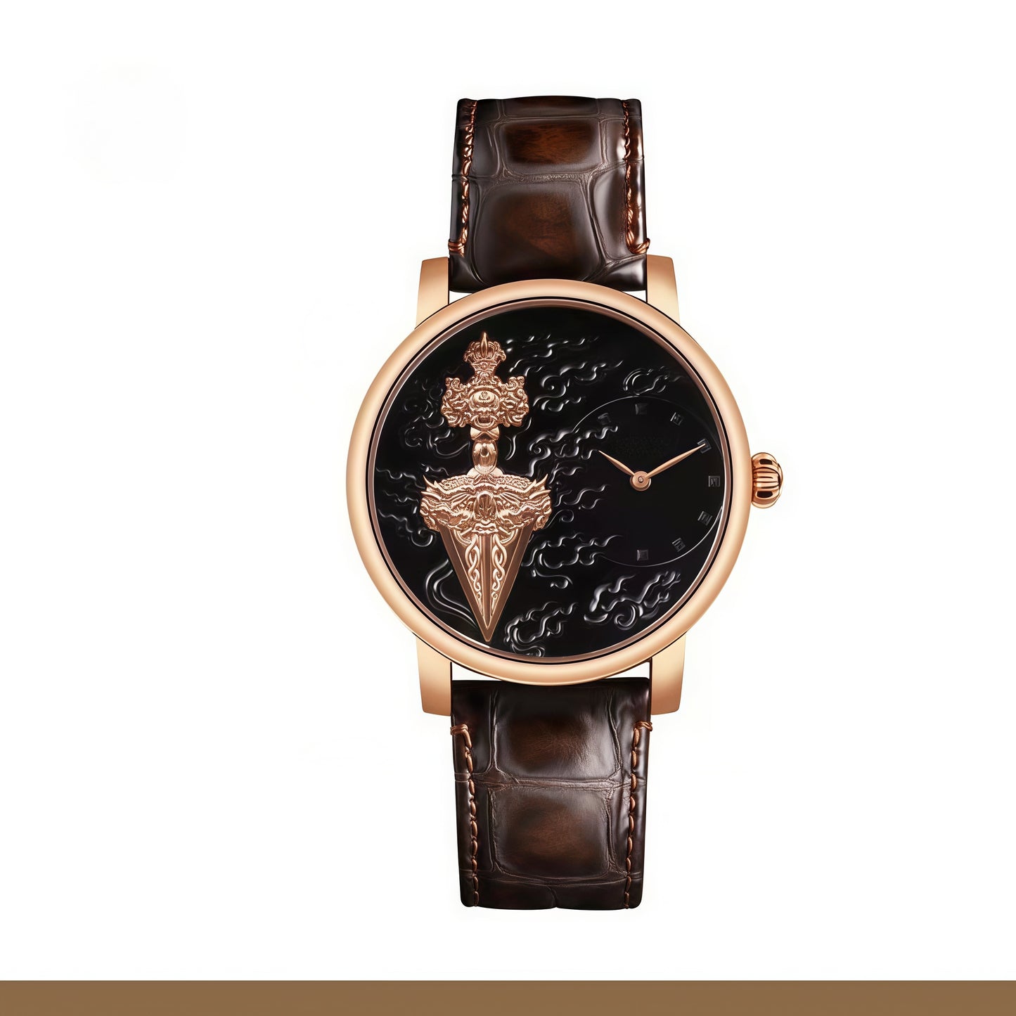 【DEJOY BODHI】45mm Phurba Vajra Relief Watch | Tantric Buddhist Luxury Timepiece