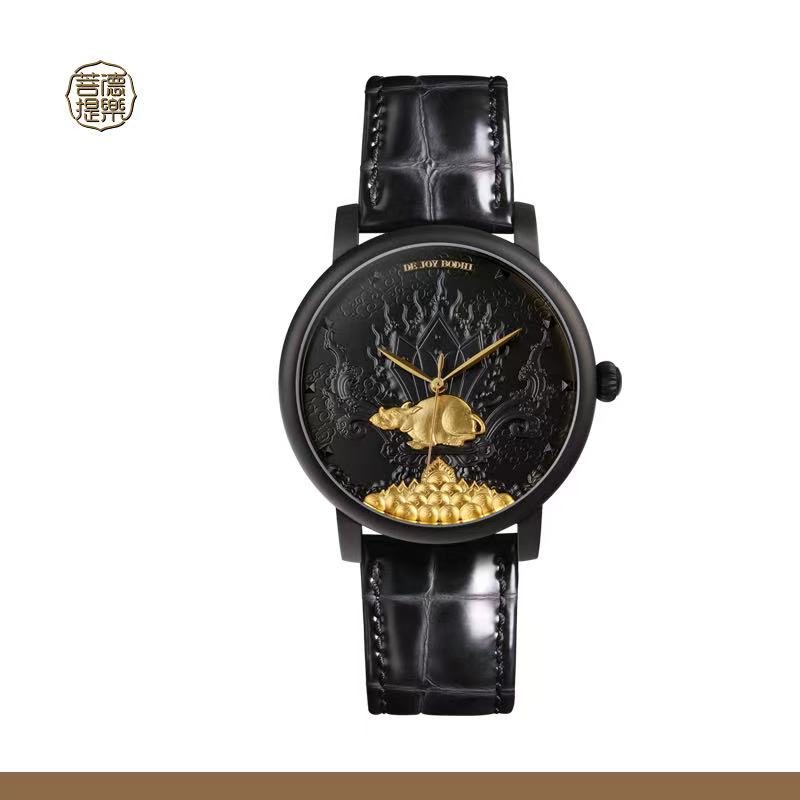 【DEJOY BODHI】45mm Jambhala Wealth Rat Relief Watch | Buddhist Luxury Timepiece