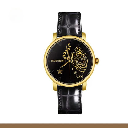 【DEJOY BODHI】45mm Yin Tiger Relief Watch | Buddhist Men's Luxury Timepiece