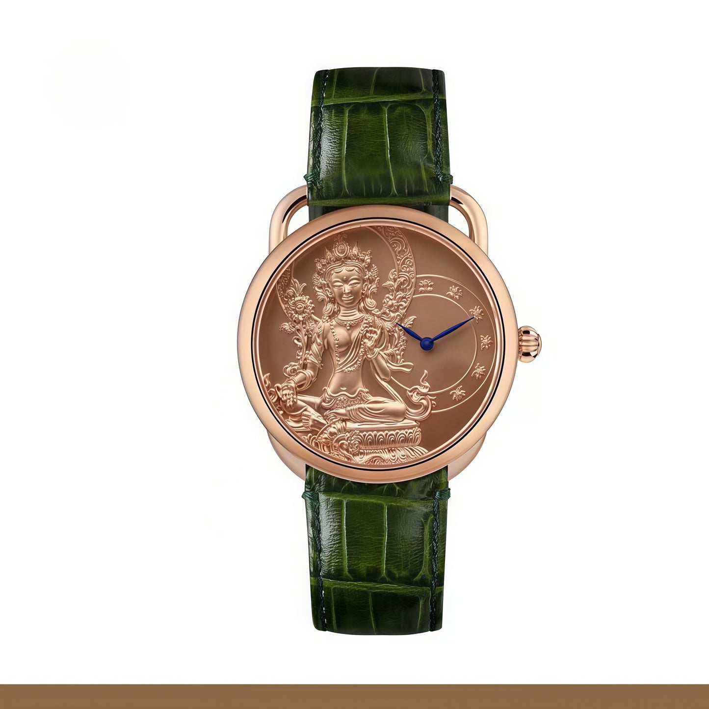 【DEJOY BODHI】Green Arya Tara Relief Watch | Buddhist Diamond Luxury Timepiece