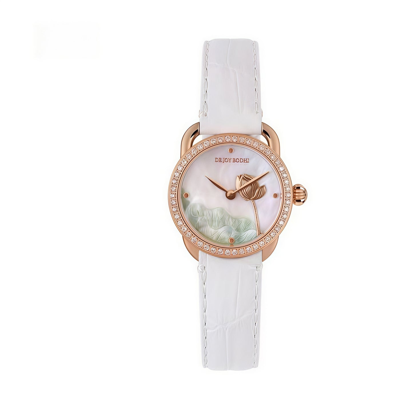 【DEJOY BODHI】27mm Solitary Lotus Relief Watch | Buddhist Women's Luxury Timepiece