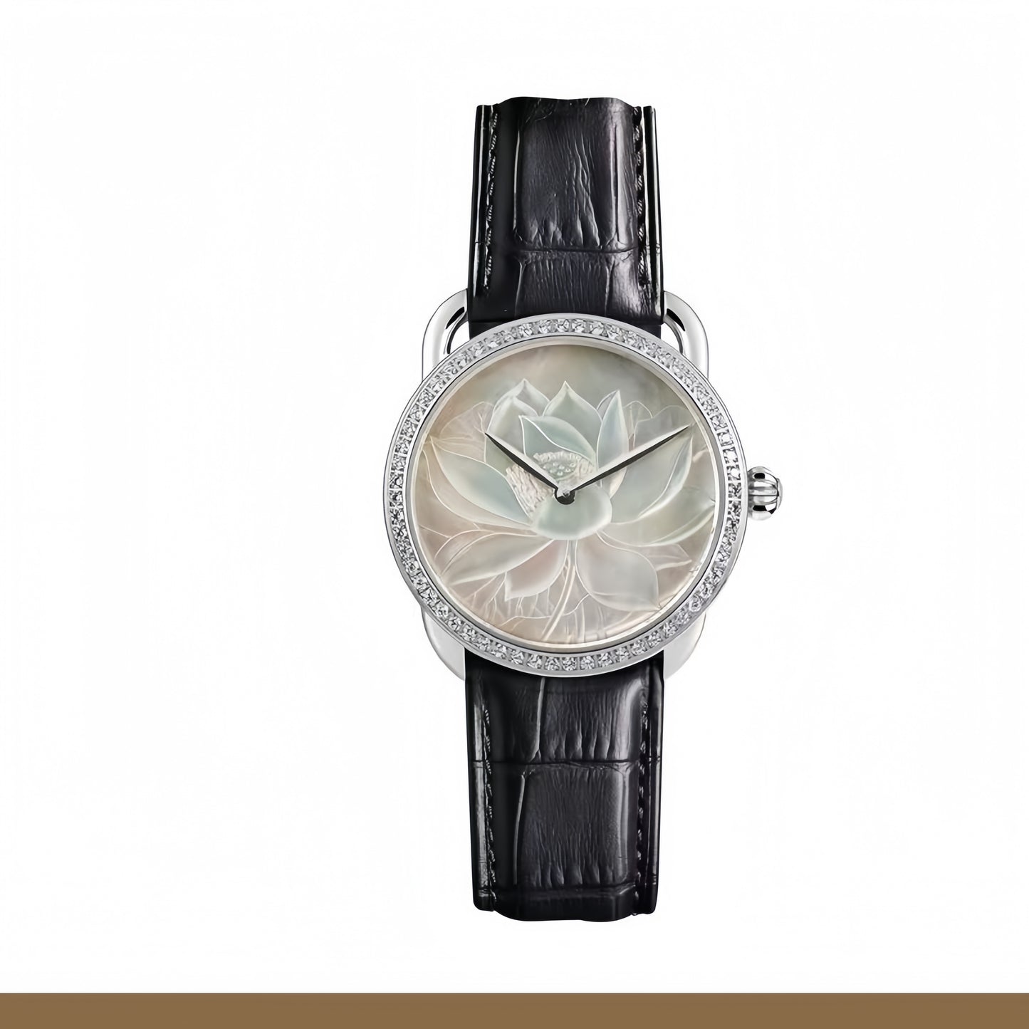 【DEJOY BODHI】38mm Lotus Mother of Pearl Relief Watch | Buddhist Luxury Timepiece
