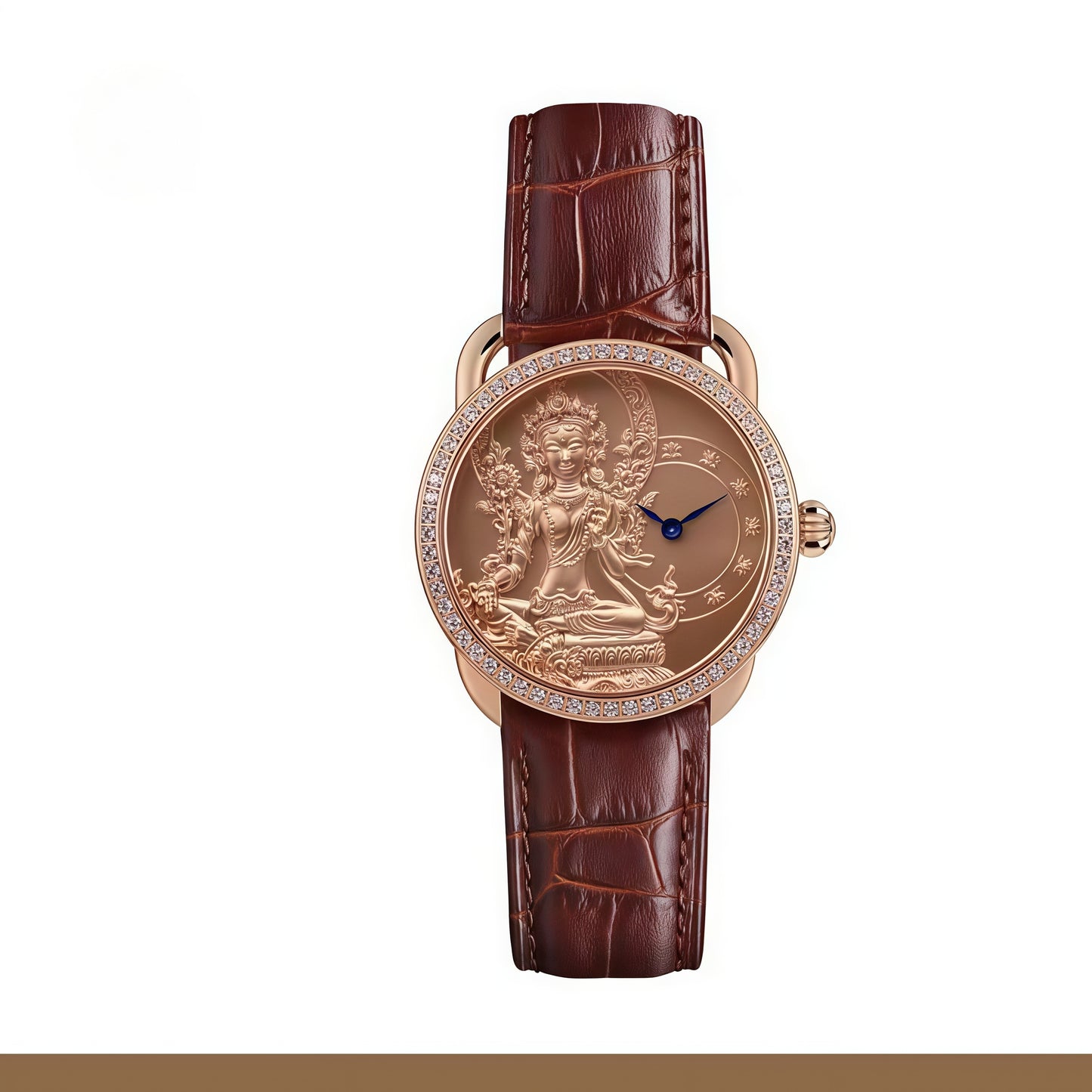 【DEJOY BODHI】Green Arya Tara Relief Watch | Buddhist Diamond Luxury Timepiece