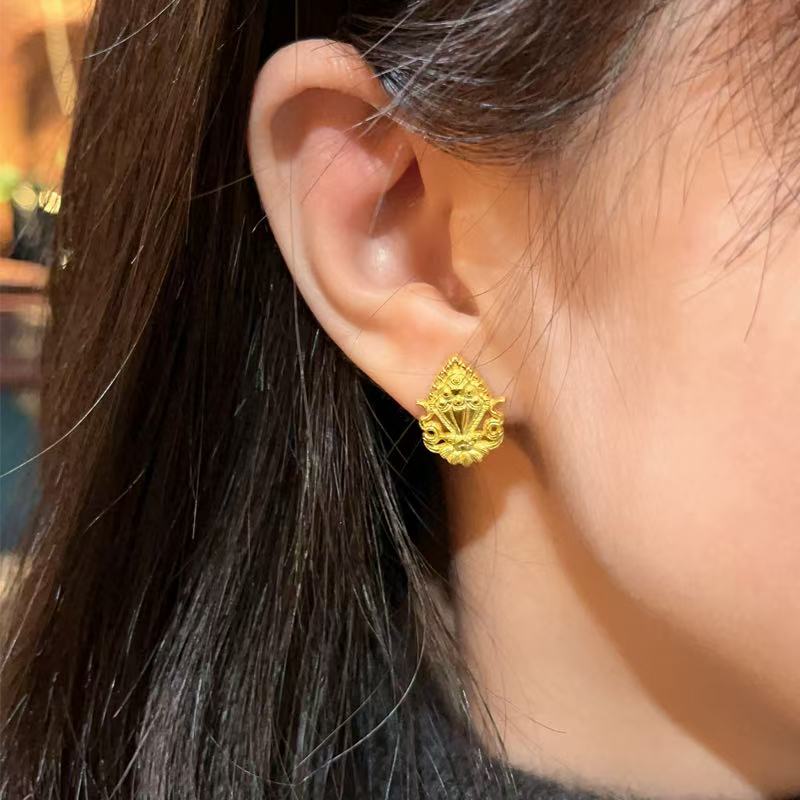 Mani Jewel Stud Earrings | Sacred Buddhist Luxury Jewelry