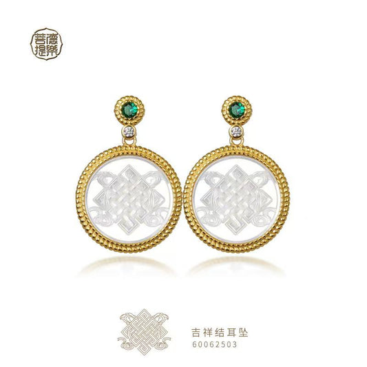 Endless Knot Drop Earrings | Auspicious Buddhist Symbol Jewelry