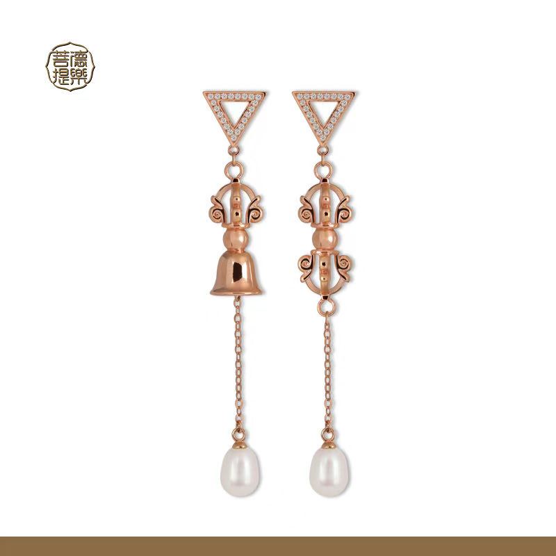 Vajra Bell & Pestle Prayer Earrings | Sacred Buddhist Jewelry