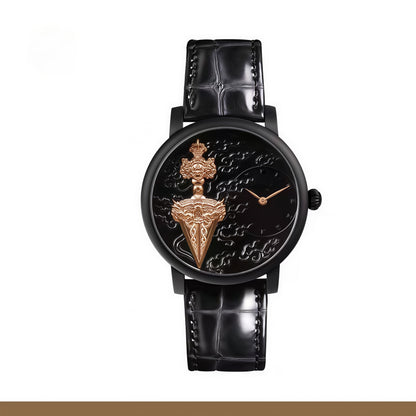 【DEJOY BODHI】45mm Phurba Vajra Relief Watch | Tantric Buddhist Luxury Timepiece