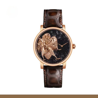 【DEJOY BODHI】45mm Great Peng Golden Wing Relief Watch | Buddhist Luxury Timepiece