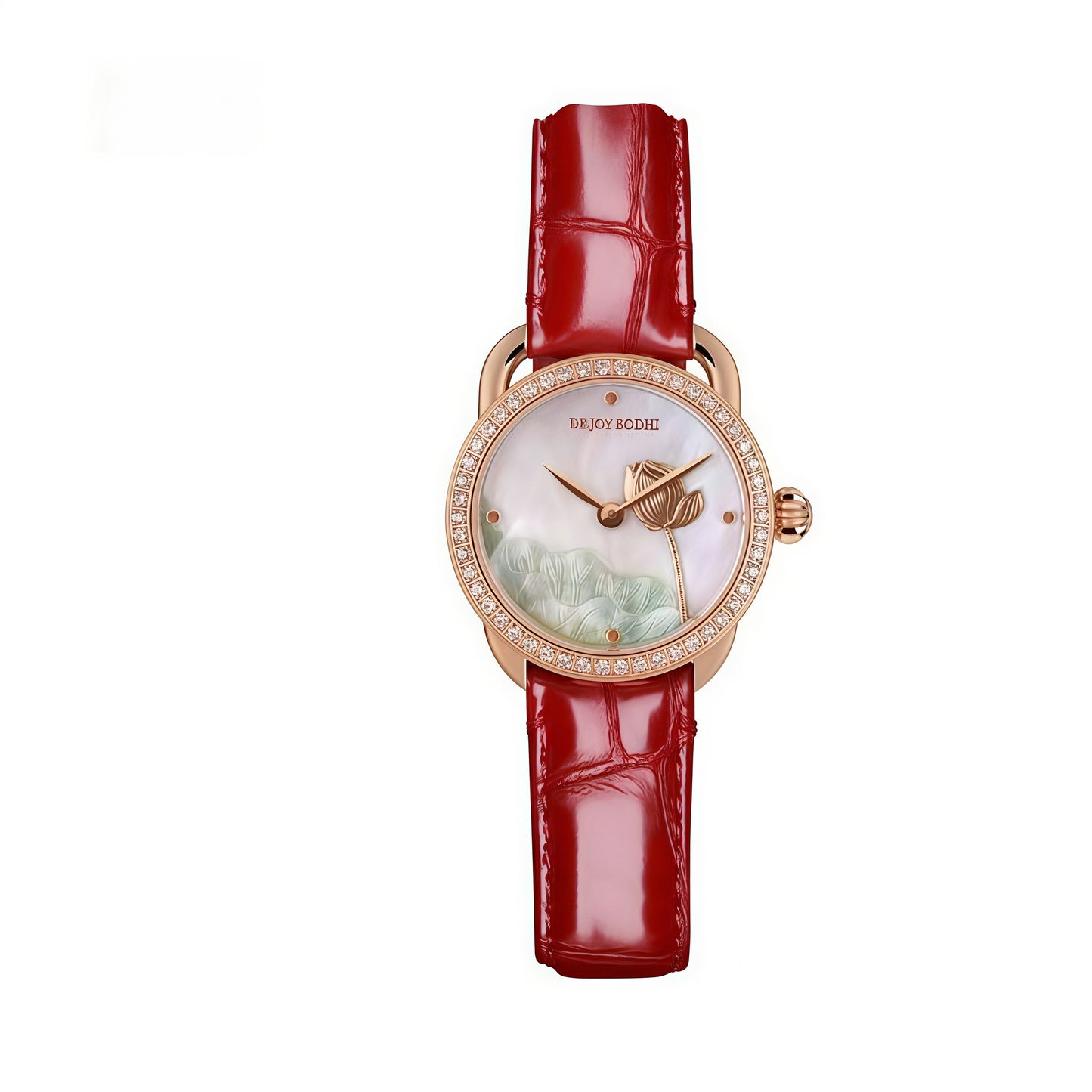 【DEJOY BODHI】27mm Solitary Lotus Relief Watch | Buddhist Women's Luxury Timepiece