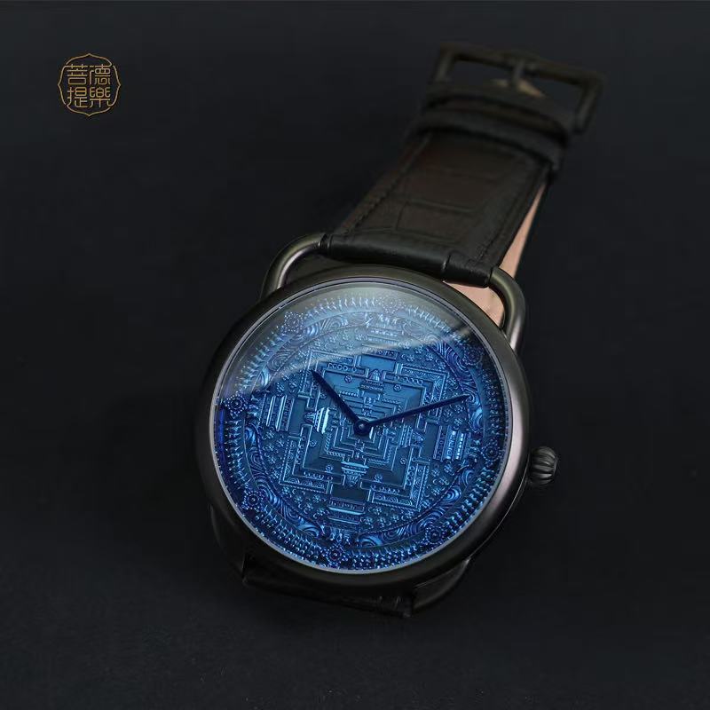 【DEJOY BODHI】43mm Kalachakra Mandala Relief Watch | Tibetan Buddhist Luxury Timepiece