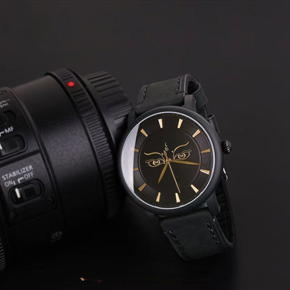 Buddha Hour 45mm Buddha Prajna Wisdom Eye Relief Watch | Buddhist luxury timepiece, black & gold, sapphire crystal