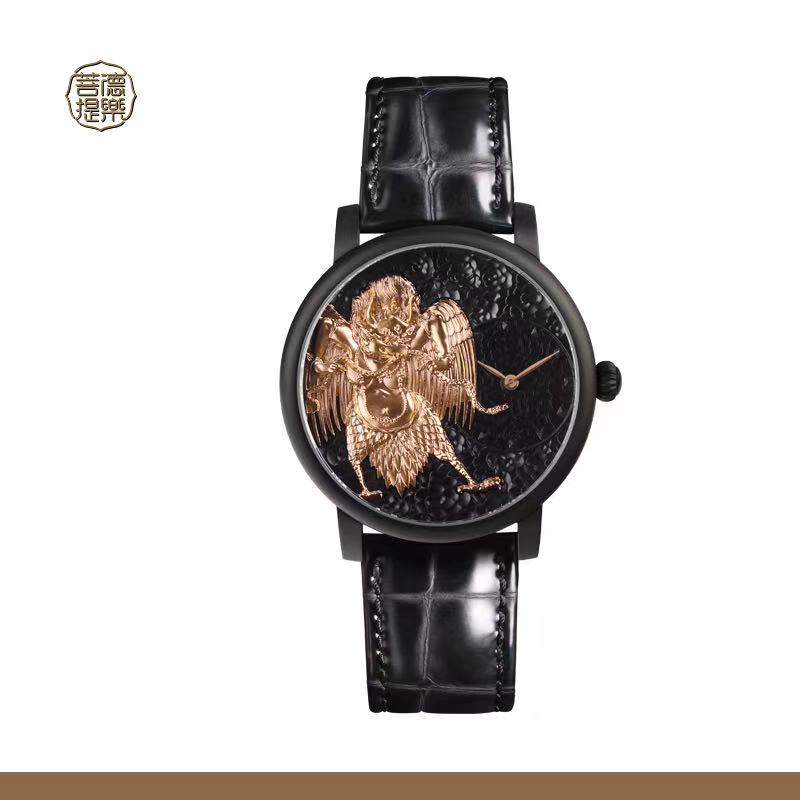 【DEJOY BODHI】45mm Great Peng Golden Wing Relief Watch | Buddhist Luxury Timepiece