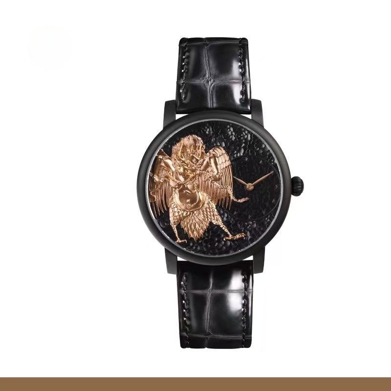【DEJOY BODHI】45mm Great Peng Golden Wing Relief Watch | Buddhist Luxury Timepiece