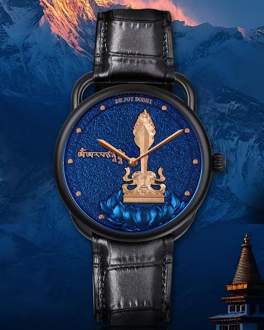 【DEJOY BODHI】43mm Manjushri Wisdom Sword Relief Watch | Buddhist Luxury Timepiece