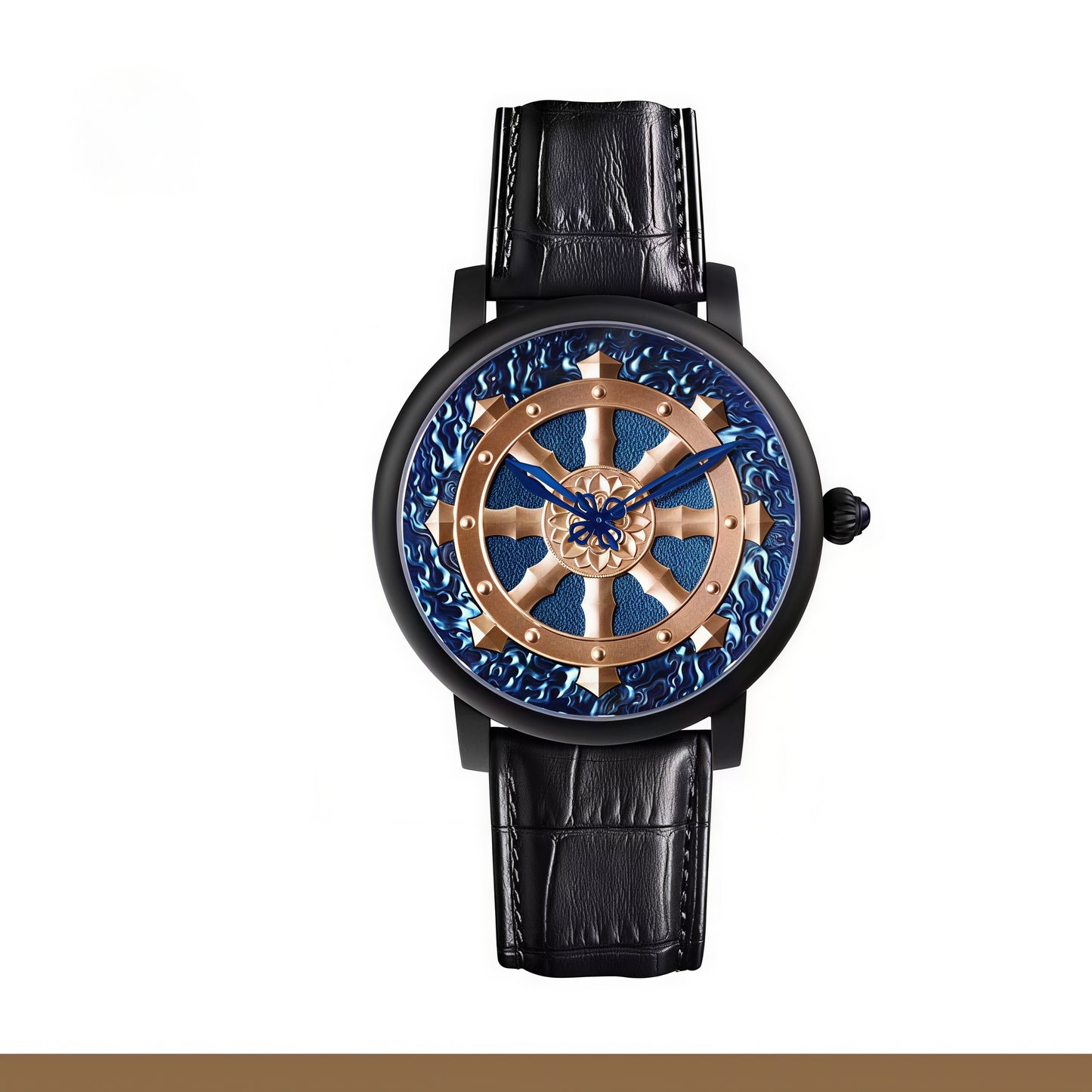 【DEJOY BODHI】45mm Golden Dharma Wheel Mechanical Watch | Buddhist Eight Auspicious Luxury