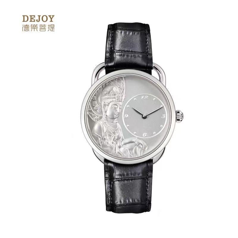 【DEJOY BODHI】Kwan Yin Relief Watch Silver & Gold | Buddhist Luxury Timepiece