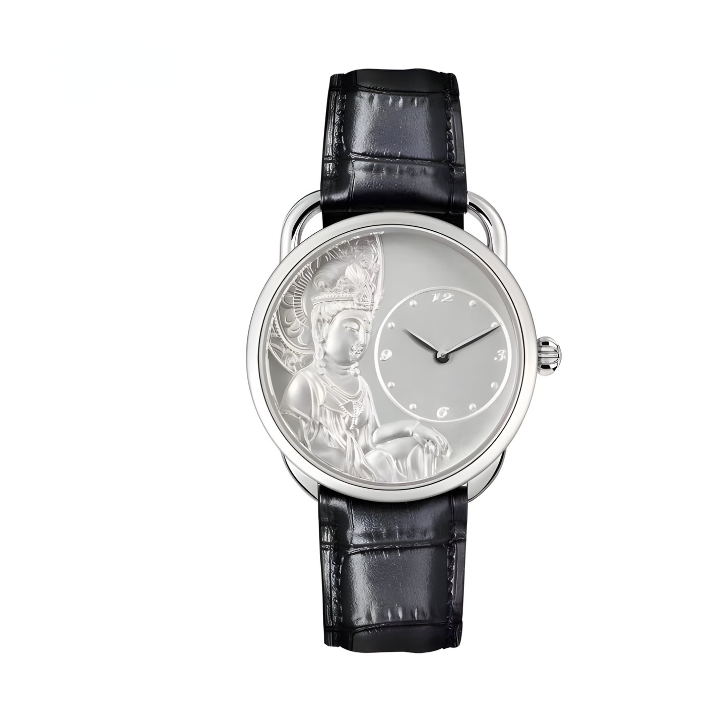 【DEJOY BODHI】Kwan Yin Relief Watch Silver & Gold | Buddhist Luxury Timepiece