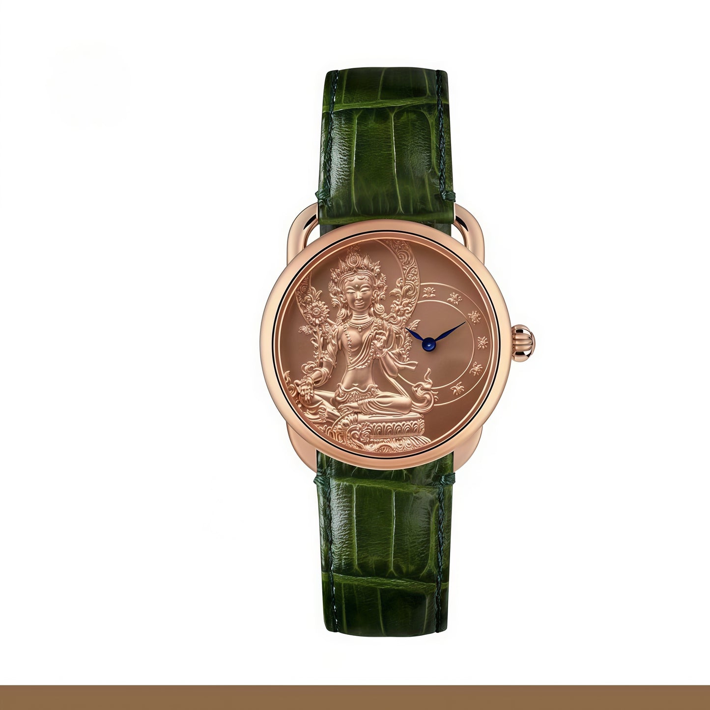 【DEJOY BODHI】Green Arya Tara Relief Watch | Buddhist Diamond Luxury Timepiece