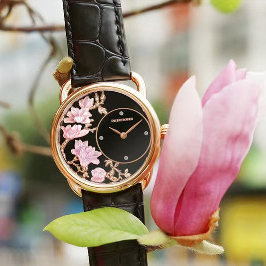【DEJOY BODHI】Yulan Magnolia Mother of Pearl Watch | Luxury Women's Timepiece