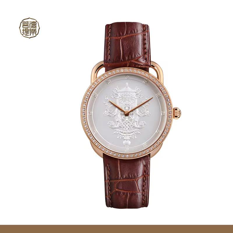 【DEJOY BODHI】43mm Eight Auspicious Symbols Relief Watch | Buddhist Luxury Timepiece