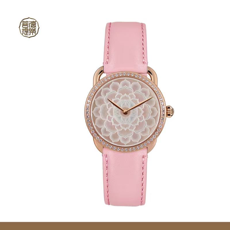 【DEJOY BODHI】38mm Thousand Layer Lotus Mother of Pearl Relief Watch | Buddhist Luxury Timepiece
