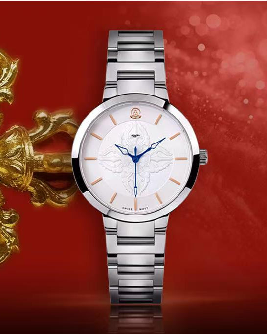 【DEJOY BODHI】Vajra Pestle Solid Steel Relief Watch | Buddhist Luxury Timepiece