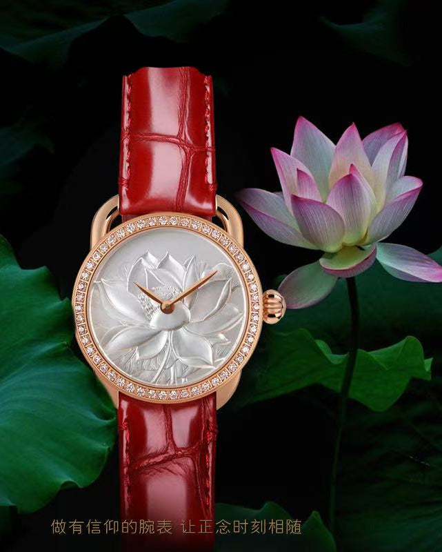 【DEJOY BODHI】27mm Lotus Relief Watch | Buddhist Women's Luxury Timepiece