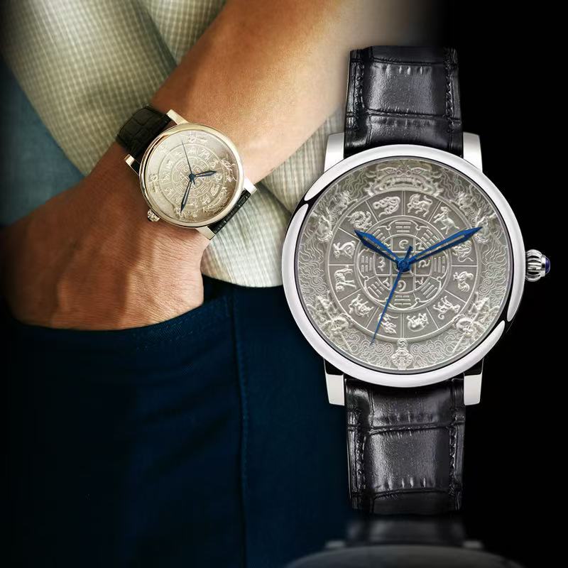【DEJOY BODHI】45mm Nine Palaces Bagua Mantra Wheel Mechanical Watch | Ultimate Buddhist Luxury