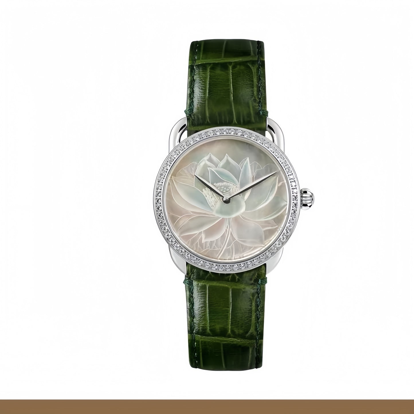 【DEJOY BODHI】38mm Lotus Mother of Pearl Relief Watch | Buddhist Luxury Timepiece