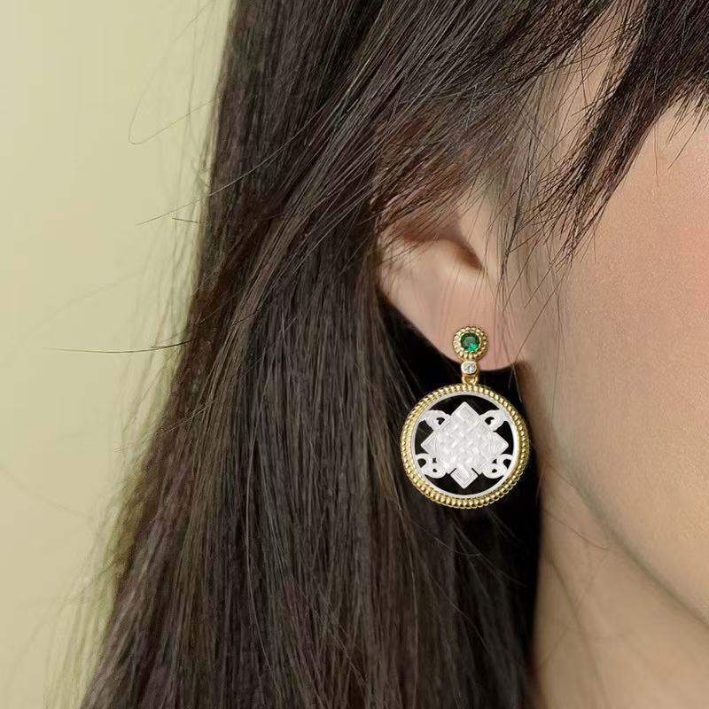 Endless Knot Drop Earrings | Auspicious Buddhist Symbol Jewelry