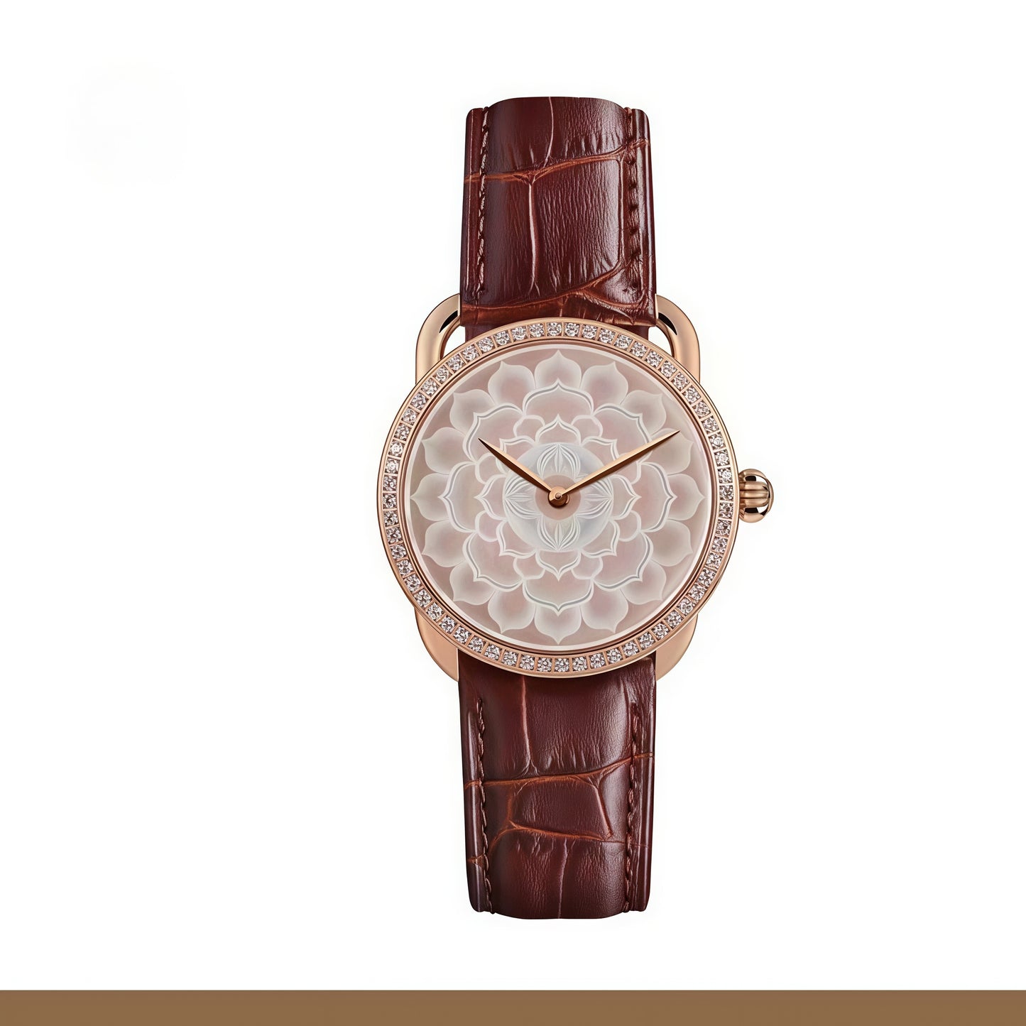 【DEJOY BODHI】38mm Thousand Layer Lotus Mother of Pearl Relief Watch | Buddhist Luxury Timepiece