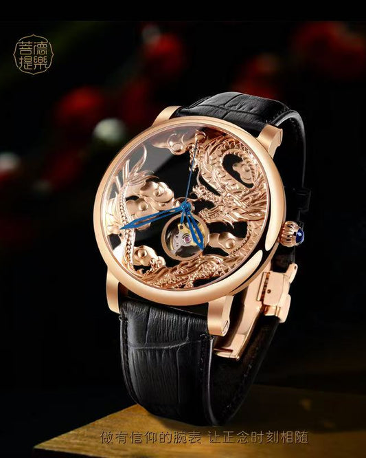 【DEJOY BODHI】45mm Dragon Soars High Mechanical Watch | Buddhist Luxury Timepiece