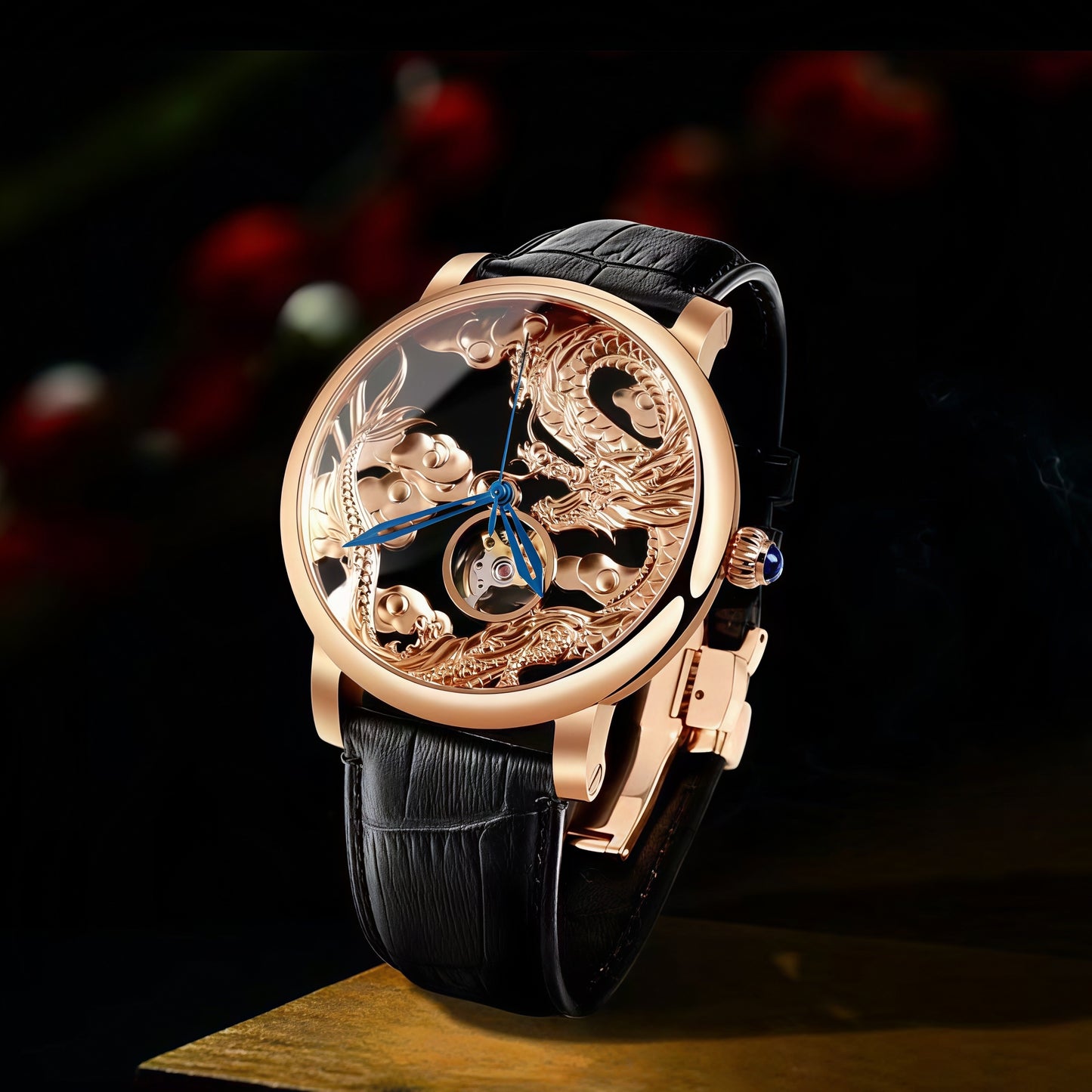 Buddha Hour 45mm Dragon Soars High Mechanical Watch – Chinese dragon & phoenix luxury timepiece, Miyota automatic movement, 45mm, sapphire crystal, 5ATM