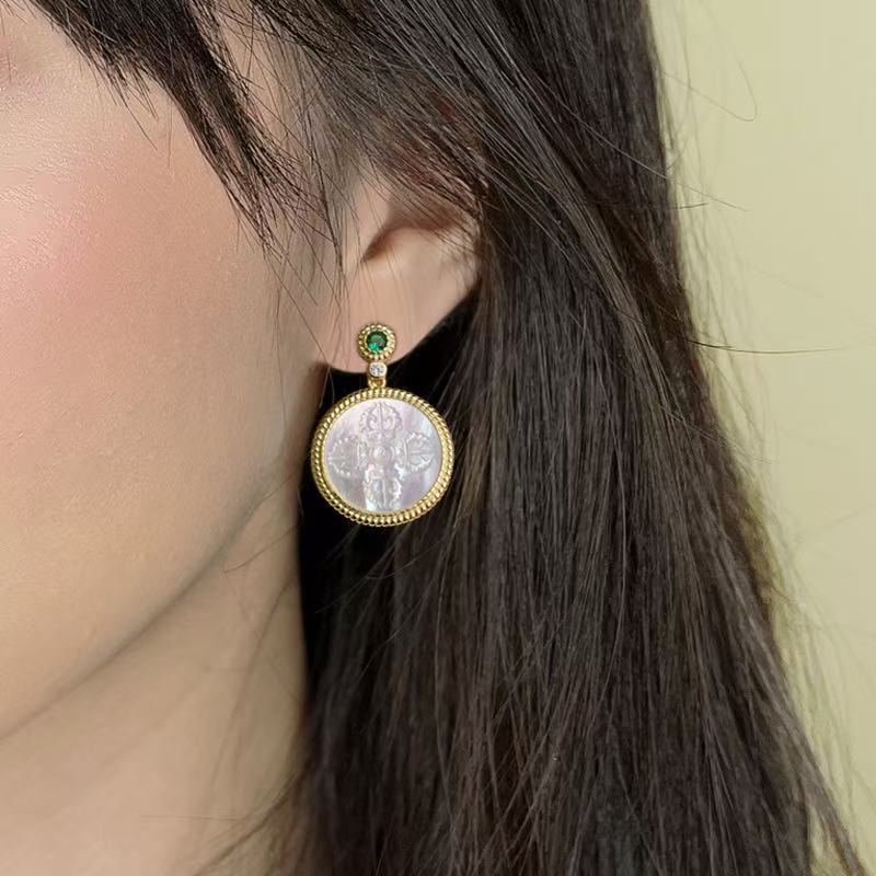 Vajra Pestle Drop Earrings | Premium Buddhist Sacred Jewelry