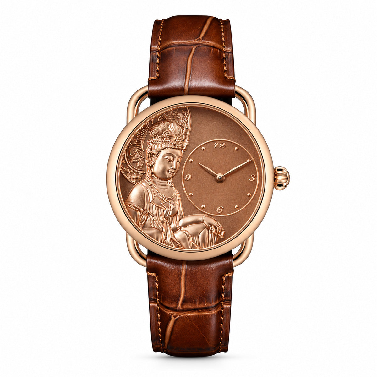 Buddha Hour Guanyin Relief Watch Silver & Gold | Buddhist Luxury Timepiece