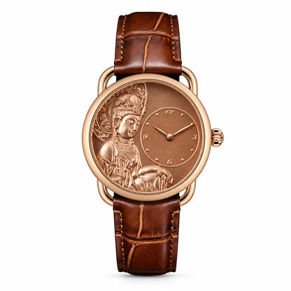 Buddha Hour Guanyin Relief Watch Silver & Gold | Buddhist Luxury Timepiece