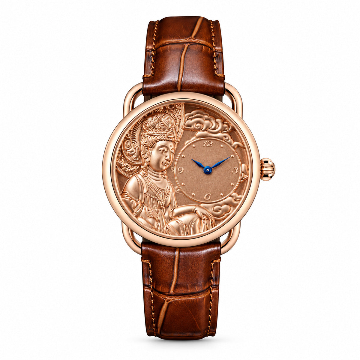 Buddha Hour Guanyin Relief Watch Silver & Gold | Buddhist Luxury Timepiece
